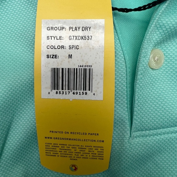 Greg Norman Collection PlayDry polo - size M - mint NWT - Picture 5 of 9